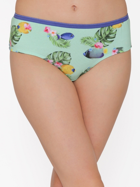 

Clovia Women Green Printed Mid-Rise Hipster Briefs PN3123A113XL