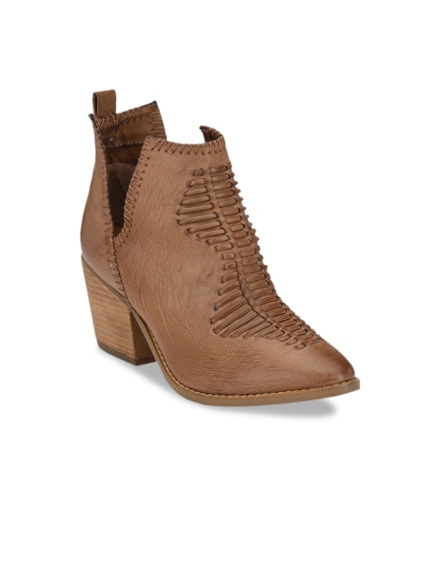 

Zebba Women Tan Brown Solid Mid-Top Flat Boots