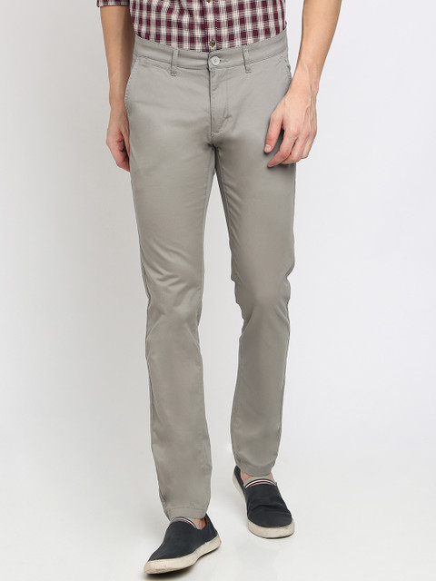 

Crocodile Men Grey Slim Fit Solid Formal Trousers