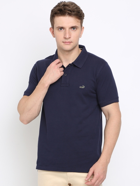 

Crocodile Men Navy Blue Slim Fit Solid Polo Collar T-shirt
