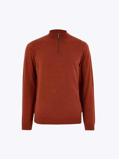 

Marks & Spencer Men Rust Solid Sweater