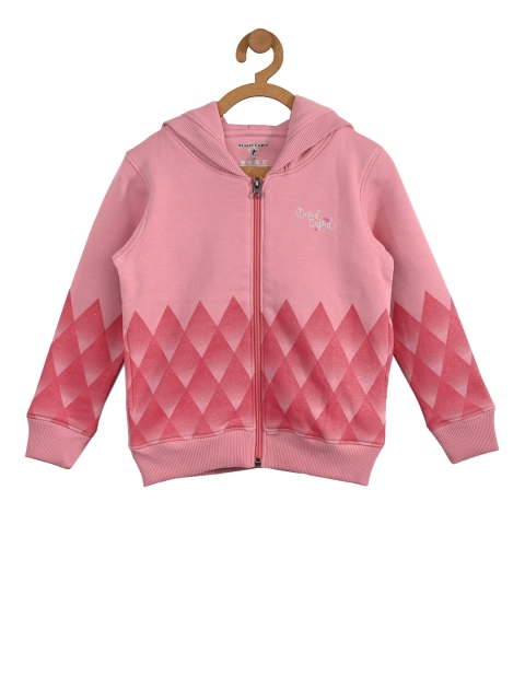 

Stupid Cupid Girls Pink Printed Hooded Sweatshirt