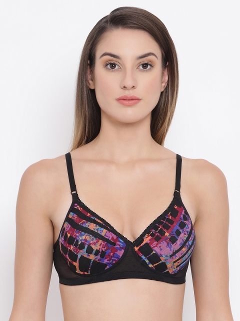 

Clovia Padded Non-Wired Printed T-Shirt Bra With Detachable Straps, Multi