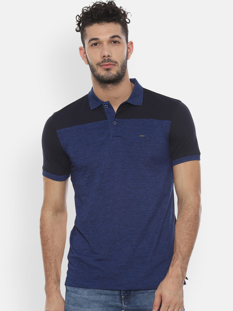

Van Heusen Men Navy Blue Solid Polo Collar T-shirt