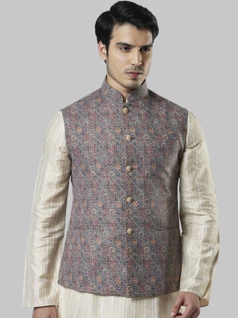 

Ethnix by Raymond Men Multicoloured Printed Nehru Jacket, Multi