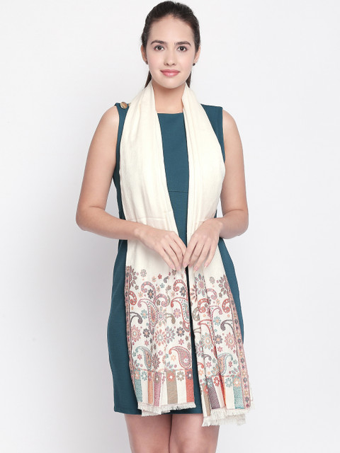 

Style Quotient Women Off White Printed Shawl