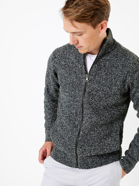 

Marks & Spencer Men Black Solid Sweater