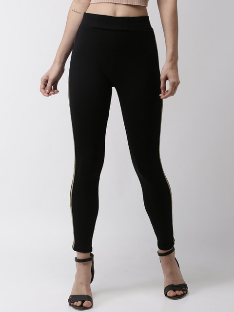 

De Moza Women Black Solid Ankle Length Treggings