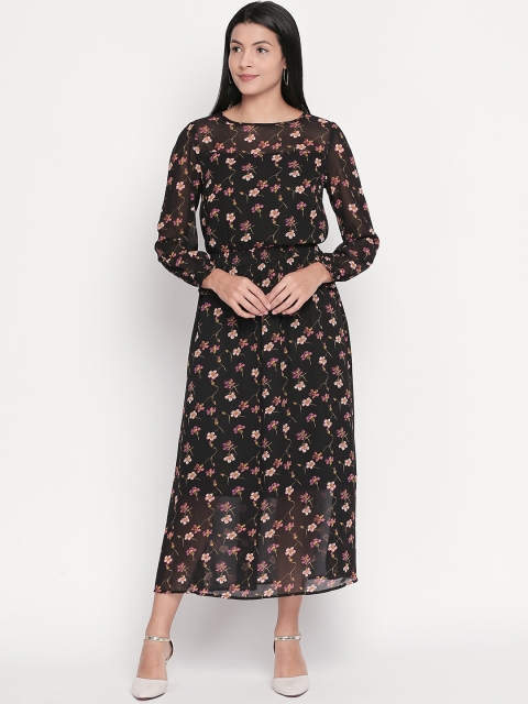 

Honey by Pantaloons Women Floral Printed Black Maxi Dress
