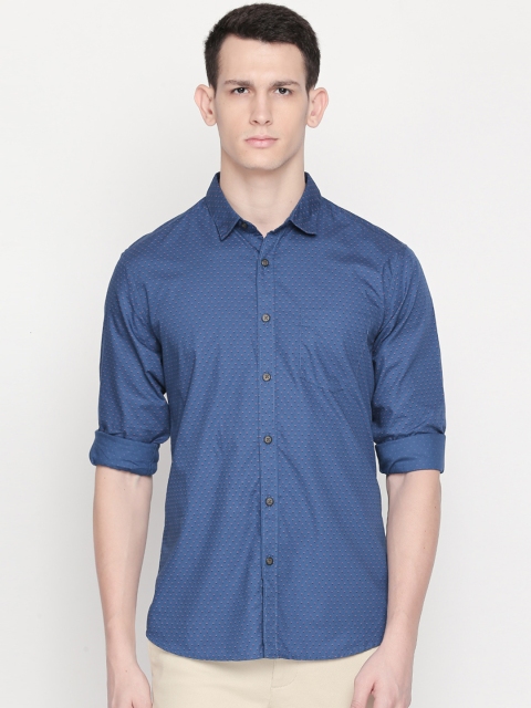 

BYFORD by Pantaloons Men Blue Slim Fit Printed Casual Shirt