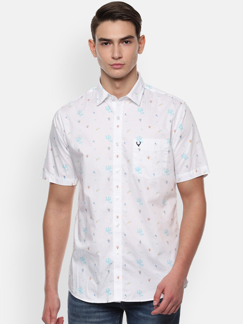 

Allen Solly Men White Slim Fit Printed Casual Shirt