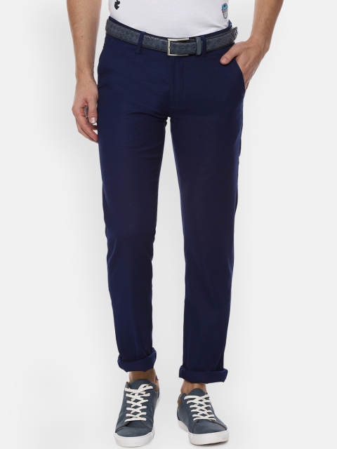

Allen Solly Men Navy Blue Slim Fit Solid Chinos