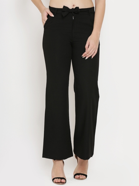 

Westwood Women Black Relaxed Loose Fit Solid Parallel Trousers