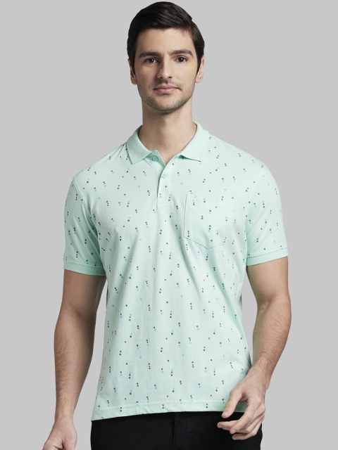 

Parx Men Green Printed Polo Collar T-shirt