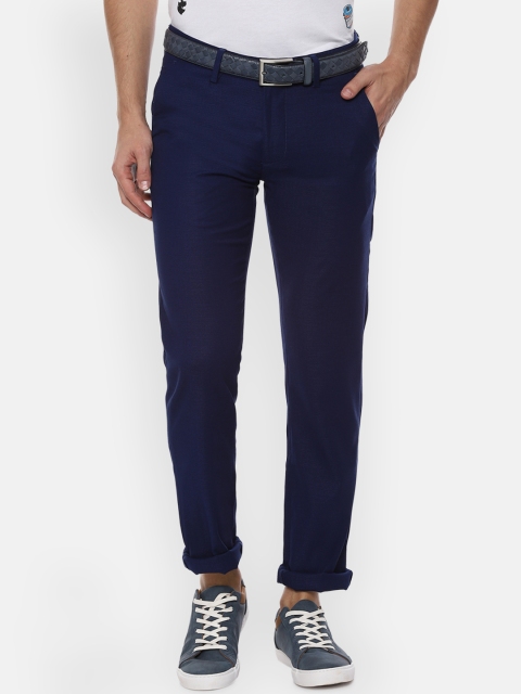 

Allen Solly Men Navy Blue Slim Fit Solid Chinos