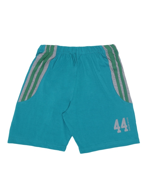 

TINY HUG Boys Teal Blue Assorted Print Regular Fit Shorts