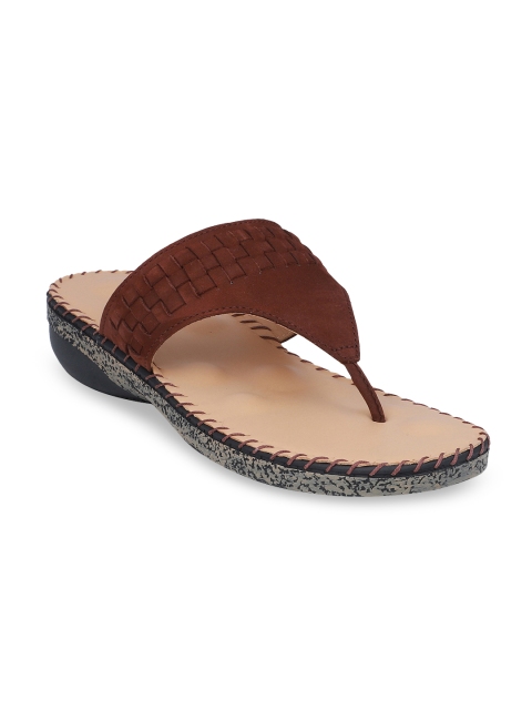 

pelle albero Women Brown Solid Open Toe Flats