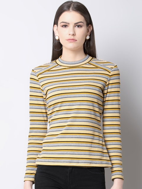 

FabAlley Women Yellow Striped Top