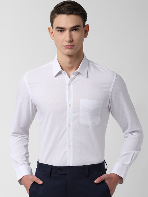 

Peter England Men White Slim Fit Solid Formal Shirt