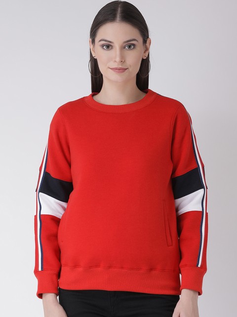 

Texco Women Red Solid Sweatshirt