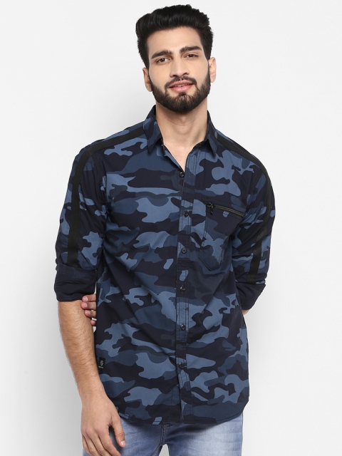 

Mufti Men Blue Slim Fit Printed Casual Shirt