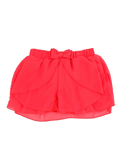 

Pantaloons Junior Girls Red Solid Regular Fit Hot Pants
