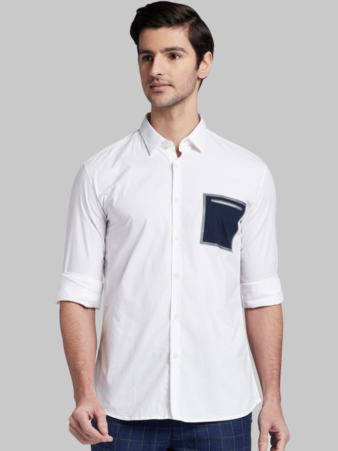 

Parx Men White Slim Fit Solid Casual Shirt