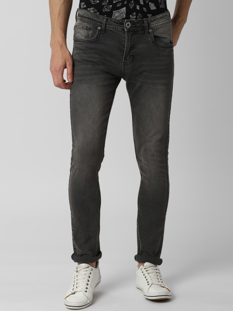 

Peter England Casuals Men Grey Slim Fit Mid-Rise Clean Look Stretchable Jeans
