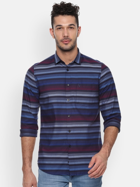 

Allen Solly Men Blue & Red Slim Fit Striped Casual Shirt