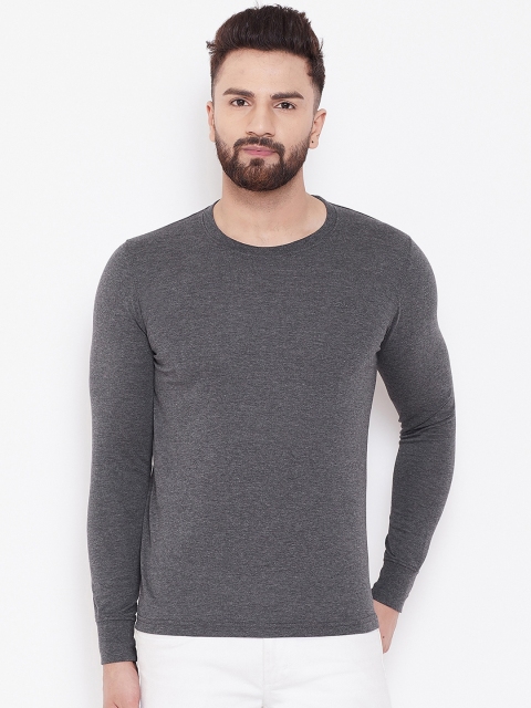 

Adobe Men Grey Solid Round Neck T-shirt