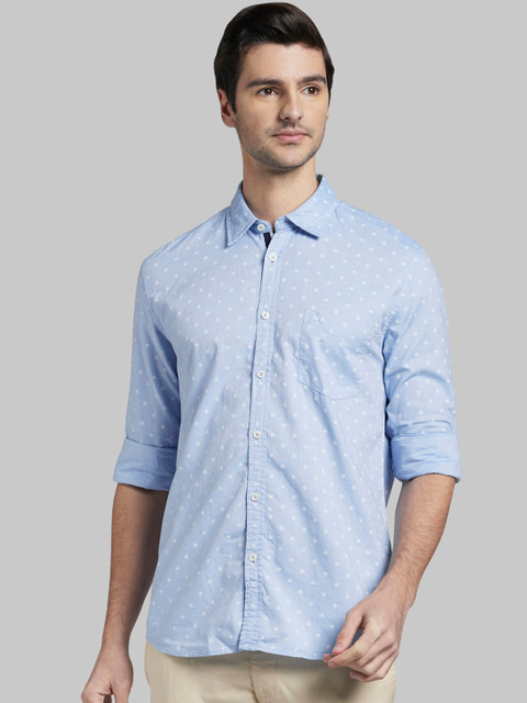 

Parx Men Blue Slim Fit Printed Casual Shirt