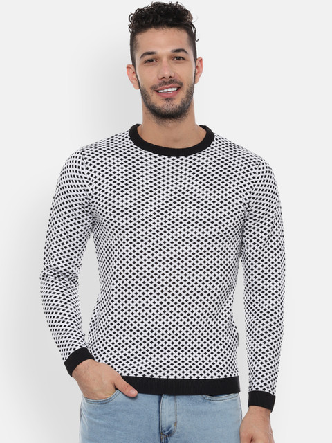 

Van Heusen Sport Men White & Black Printed Sweater