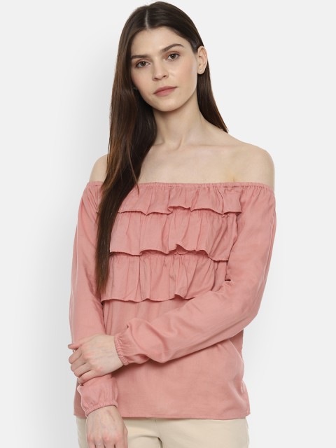 

Van Heusen Woman Women Pink Solid Bardot Top