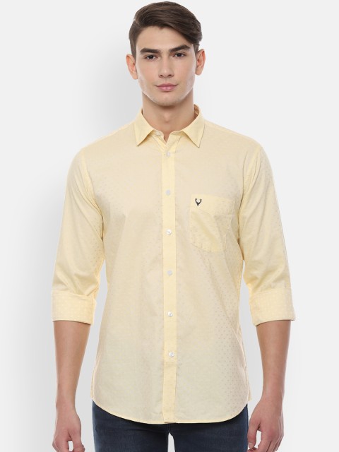 

Allen Solly Men Yellow Slim Fit Self Design Casual Shirt