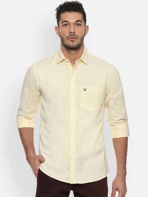 

Allen Solly Men Yellow Slim Fit Solid Casual Shirt