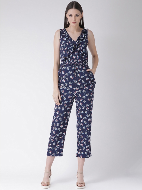 

Texco Women Navy Blue & White Printed Culotte Jumpsuit