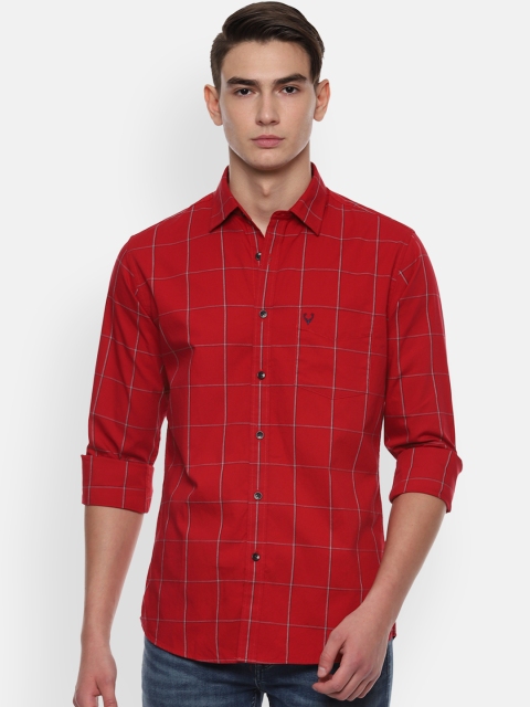 

Allen Solly Men Red Slim Fit Checked Casual Shirt