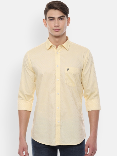 

Allen Solly Men Yellow Slim Fit Self Design Casual Shirt