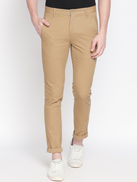 

Solemio Men Brown Slim Fit Solid Regular Trousers
