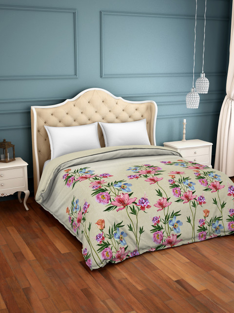 

SPACES Beige Floral AC Room 150 GSM Double Bed Comforter