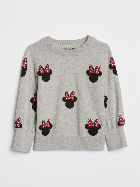 

GAP Girls Grey Mickey Mouse Printed Sweater