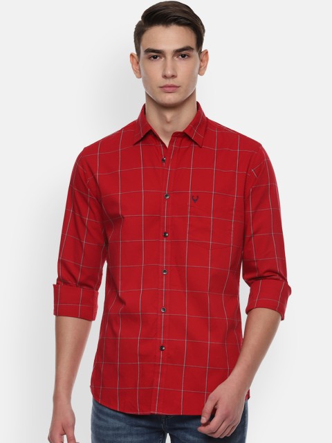 

Allen Solly Men Red Slim Fit Checked Casual Shirt