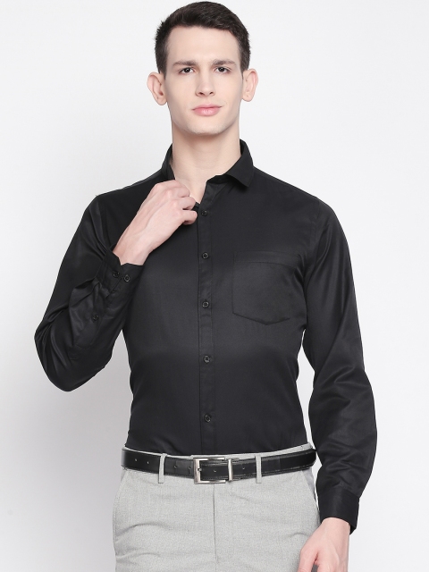 

Solemio Men Black Regular Fit Solid Formal Shirt