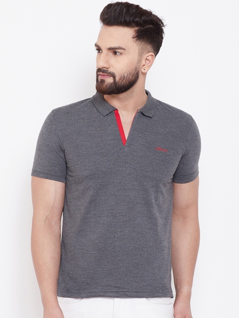 

Adobe Men Grey Solid Polo Collar T-shirt