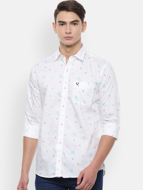 

Allen Solly Men White & Blue Slim Fit Printed Casual Shirt