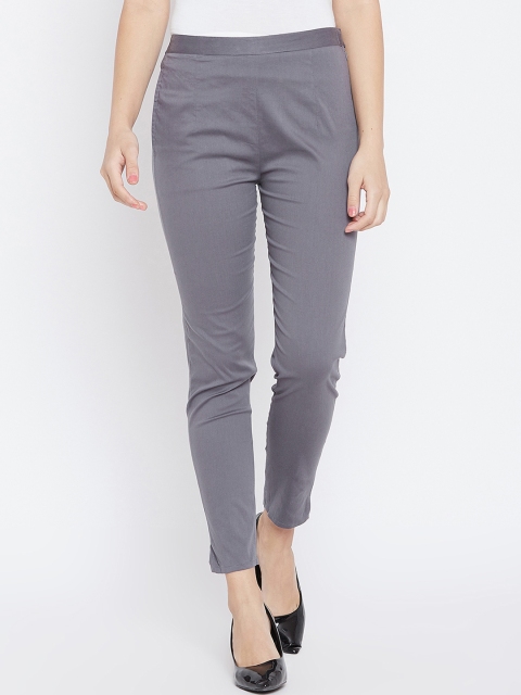 

PANIT Women Grey Tailored Slim Fit Solid Regular Trousers