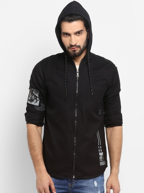 

Mufti Men Black Slim Fit Solid Casual Shirt