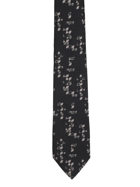 

Peter England Black Woven Design Broad Tie