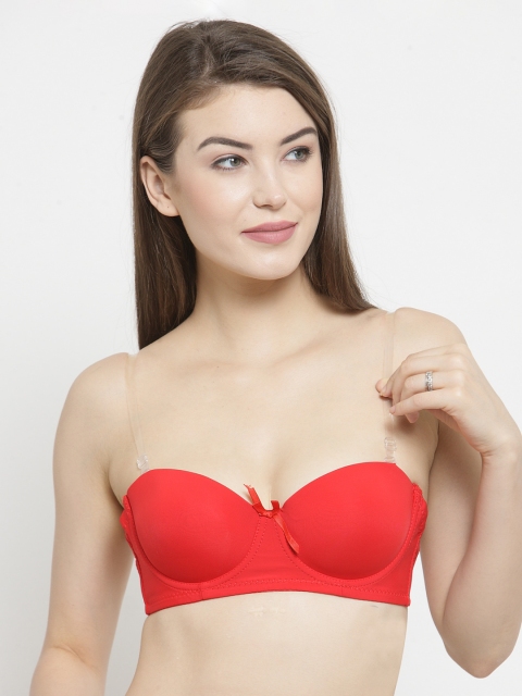 

Quttos Red Solid Underwired Lightly Padded T-shirt Bra QT-20192