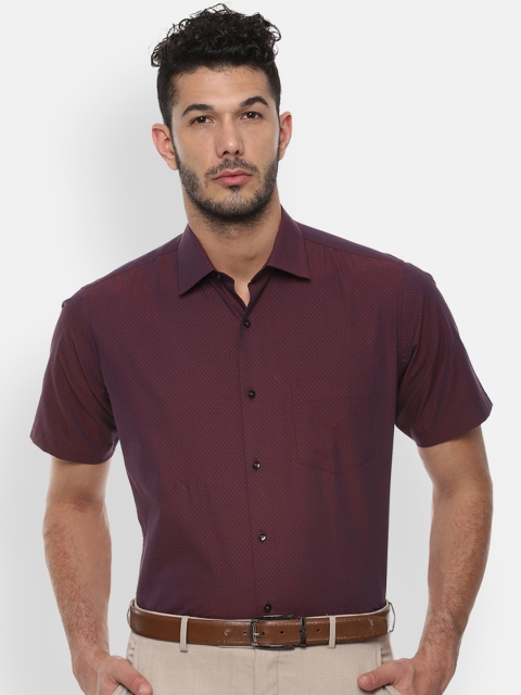 

Van Heusen Men Burgundy Regular Fit Printed Formal Shirt